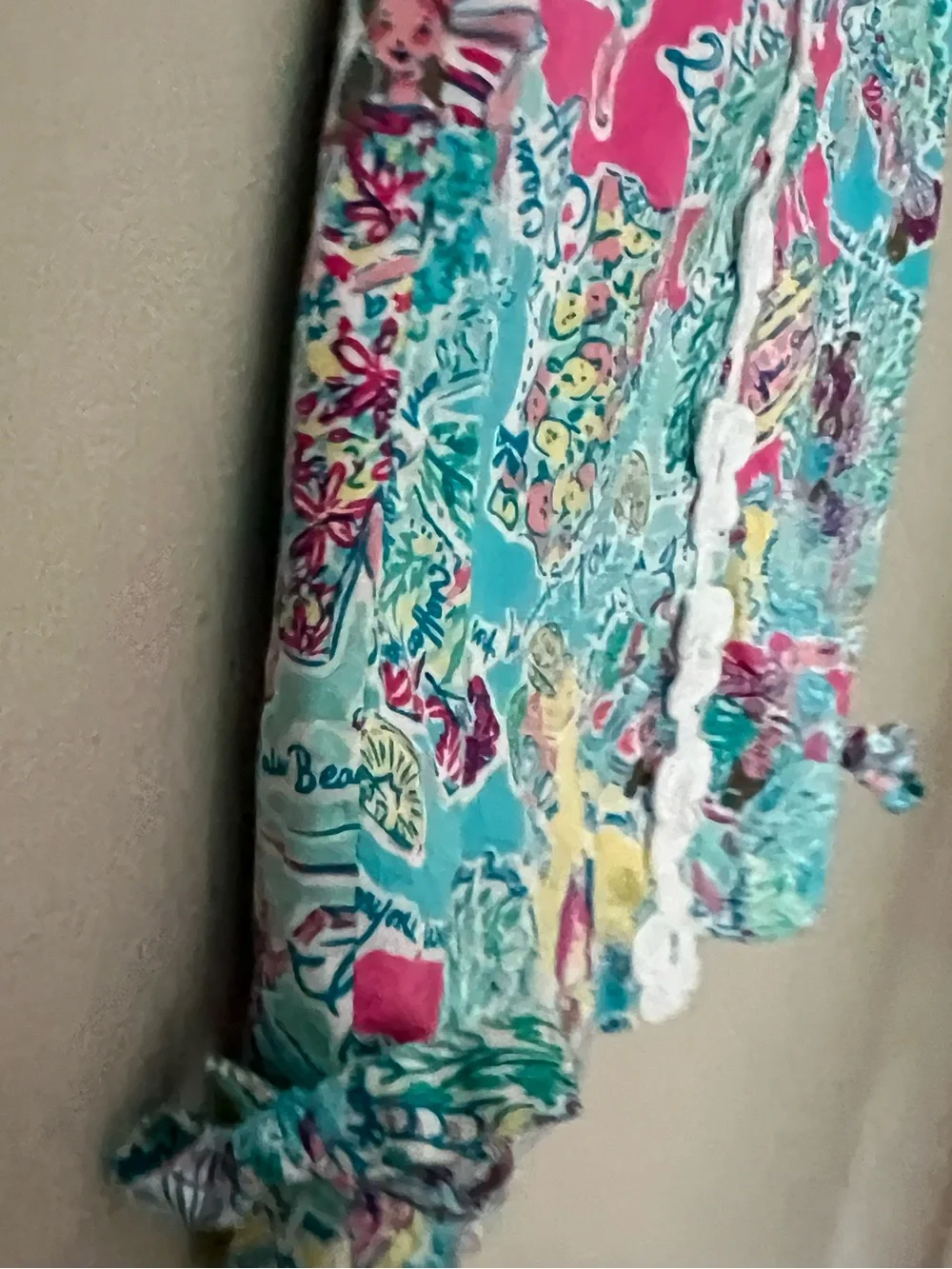 Lilly Pulitzer | Girls' Tropical Print Shift Dress Turquoise Pink Yellow Sz 6 - Picture 5 of 12